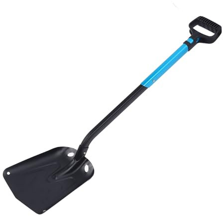 Notfall-Schneeschaufel für Auffahrt, Aluminium-Teleskop-Schneeschaufel, Tragbare Zusammenklappbare Schneeschaufel für Auto, Skifahren, Camping, Schlamm, Notfall-Schneeräumung