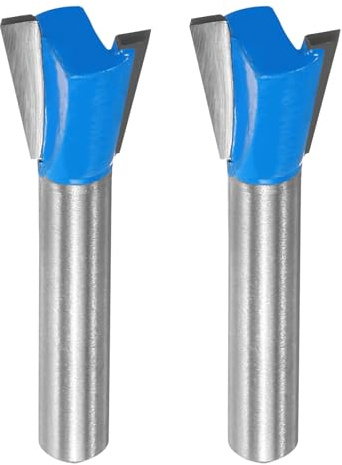 QUARKZMAN 2pcs Fraise à queue d'aronde 1/2 de diamètre 1/4 Queue Carbure de tungstène 14 Degrés Fraise à queue d'aronde pour Assemblage de Tiroirs et Armoires Menuiserie Fine