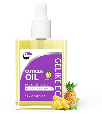 Huile pour Cuticules 15 ML- Gelike EC Soin Cuticules à Absorption Rapide - Parfum Naturel Ananas pour Hydrater et Réparer les Ongles Secs et Abîmés