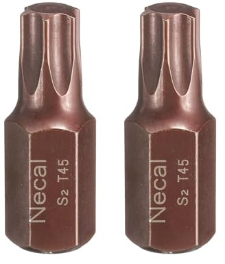 QUARKZMAN 2Pcs T45 Embout de Tournevis Torx 10mm Tige Hexagonale 30mm Longueur Acier S2 Embouts de Tournevis Hexagonaux à Tête Hexagonale à 6 Pans de Sécurité Inviolables