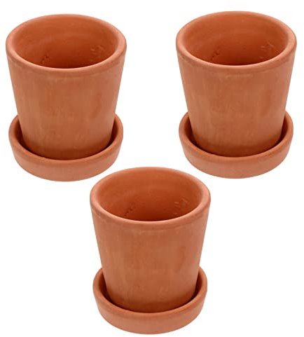 TOYANDONA 3juegos Macetas De Cerámica para Suculentas De Jardineras Redondas Coloridas Macetas De Barro con Base para Plantas Pequeñas