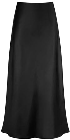 Jupe Satin Femme Taille Haute- Jupe Mi Longue Décontractée Et Élégants Slim Sexy De Soirée Cocktail Longue Plissée Couleur Unie Fluide Léger Comfortable Tempérament Tendance pour Le Banquet