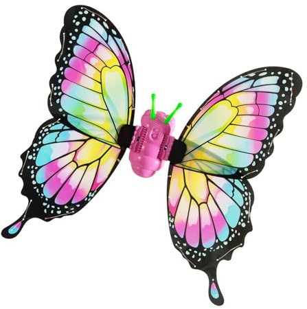 Aile de papillon mobile lumineuse électrique - Costume de princesse pour Halloween, Noël, fête, Couleur arc-en-ciel, taille unique