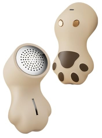 Kitten Paw Electric Pet Hair Remover, Beige, Three-Speed, Stainless Steel Blade, 14cm x 7.5cm, Efficient Ball Removal Design