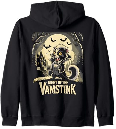 Skunk Puzza Tasso Vampiro Vamstink Halloween Felpa con Cappuccio