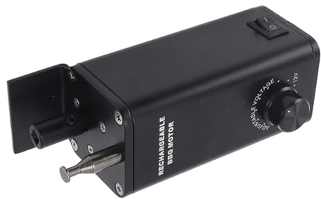 KIMISS Motor de Asador para barbacoa: Motor de Parrilla Eléctrica Ajustable de 10 W CC para Parrillas Universales, Aleación de Aluminio Recargable con Control de Velocidad Variable