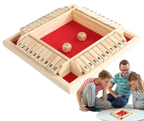 Juego Shut The Box: mejora el momento íntimo, juegos de matemáticas de madera | Juego de estrategia para niños adultos, familia, aula, hogar, fiesta o pub, juegoss de bar, de mesa, 2-4 jugadores