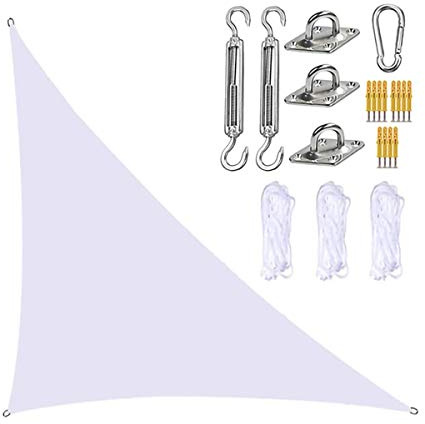 Waterproof Sun Shade Sail for Outdoor Patio 98% UV Protection Canopy Awning with Fixing Kit Right Angle Triangle Design for Lawn Backyard and Garden Use