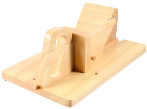 BESPORTBLE Oak Wood Sausage Slicer Sliding Cutter, Household Hot Dog and Ham Dicer Kitchen Cutting Tool for Precise Meat Slicing and Charcuterie Preparation