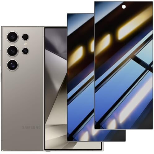 2 Stück Sichtschutz Schutzfolie für Samsung Galaxy S24 Ultra,Härtegrad 9H,kratz- und stoßfest,blasenfrei,Privacy - Schwarz