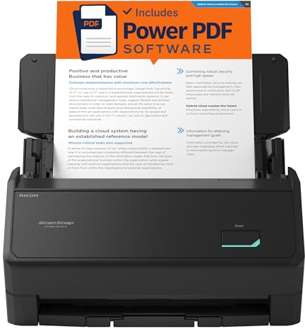 ScanSnap iX2400 A4 Document Scanner (Black) - Incluye software PDF de tungsteno, 45 ppm dúplex, alimentador automático de documentos, USB 3.2, Wi-Fi y Bluetooth, escáner de oficina de alta resolución