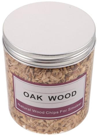 Hohopeti Astillas de Madera para Ahumar de Roble Natural 130-140g Tamaño Medio para Ahumador de Barbacoa y Cócteles, Virutas Aromáticas para Whisky y Bourbon en Exteriores