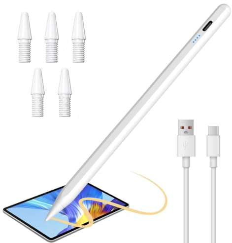 Lápiz para iPad 2018-2026 con Atracción Magnética Detección Inclinación Rechazo Palma Carga Rápida Stylus Pencil para Apple Pencil con iPad11/10/9/8/7/A16,Pro M4/11/12.9/13,Air 3/4/5/M2/M3/M4,Mini5/6 | Con rechazo de palma e inclinación compatible con iPad11/10/9/8/7/6/A16, Air M4/M3/M2 11/13/5/4/3, Mini 7/6/5