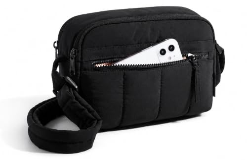 Detesaya Kameratasche, Camera Bag & Photo Bag, 2 in 1 Puffy Camera Sling Bag, Piccola Borsa a Tracolla per Fotocamere DSLR/SLR/Reflex, Custodia Fotocamera per Fotografi, Nero