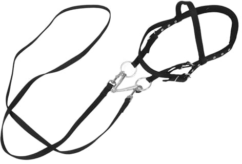 VINTORKY Cavezza in Corda di Nailon Nero per Cavalli Piccoli e Giovani Design Ergonomico per Eccellente Controllo Durante attività Equestri e Cavalcata