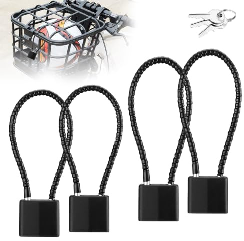 BADCRIS 4 Pièces Cadenas en Corde d'acier, Cadenas à Câble avec Clés,20/28CM