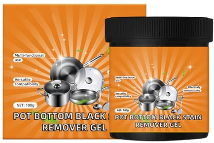 Limpiador para fondos de ollas y sartenes,gel quitamanchas de quemaduras negras 100 g | Limpiador ollas acero inoxidable | Para Cocina, Estufa, Horno, Parrilla, Utensilios, Fregadero, Plancha Y Sartén