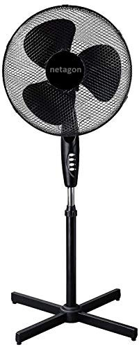 Netagon 16 Electric Oscillating Floor Standing Pedestal Air Cooling Fan (Black)