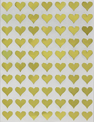 Royal Green Herz-Aufkleber für Geschenke, Siegel, Basteln und Scrapbooking, 13 mm, selbstklebend,1050 gold