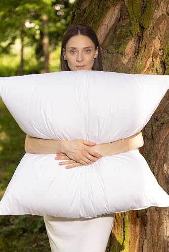 Vitaschlaf® Bio-Luxe-KBA Daune Kissen Organic GÄNSE Deutsche Qualitat alle Größen 30% Daune (80x80cm MITTELFEST)