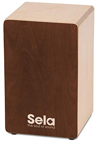 Sela SE 162 Primera Cajon Brown mit Sela Snare System, aufgebaut, für Einsteiger und Fortgeschrittene, Made in Germany