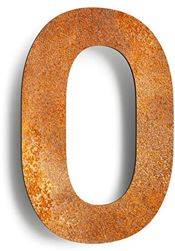 Vintage husnummer 0 – massiv, väderbeständig och hållbar – 14 cm stor – med fästmaterial – retrodesign husnummerskylt N-01-0-R