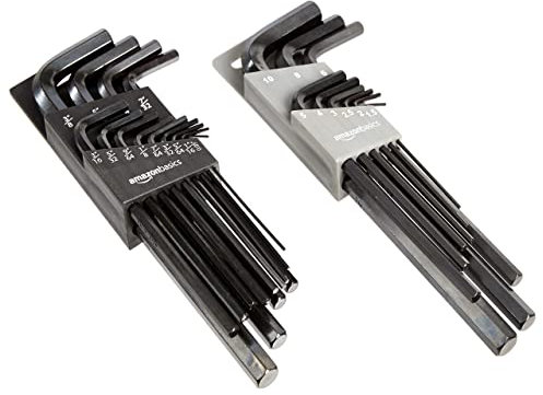 Amazon Basics 22-Piece Long Arm Hex Key Wrench Set - SAE/Metric
