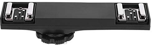 Dual Hot Shoe Splitter, Blitzschuhverlängerungsstangenhalterung Kaltschuhverlängerungshalterung Doppelhalterung DSLR-Kamera Camcorder DV(für Canon)
