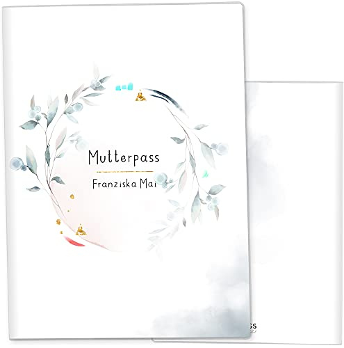 OLGS Mutterpasshülle personalisiert 3-teilig Amazing Aquarell, Schutzhülle für den Mutterpass | Geschenkidee Schwangerschaft und für werdende Mütter (Mutterpass-Hülle personalisiert, Aquarell-02)