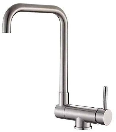 Grifo Fregadero Cocina Abatible Ventana Grifos de Cocina Acero Inoxidable 304 Cepillado Frío y Caliente Rotación de 360° Grifo de Cocina para Fregadero