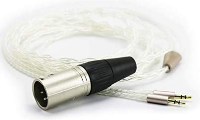 Cavo HiFi da maschio bilanciato XLR a 4 pin a doppio connettore da 3,5 mm, compatibile con cuffie Hifiman Sundara, Arya, Ananda, cavo di ricambio audio placcato argento, 2 m