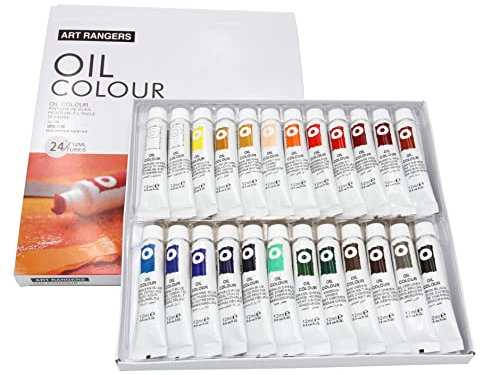 Paintersisters Ölfarben Set - 24 Tuben je 12 ml, feine Künstlerqualität Ölfarbe zum malen auf Leinwand Keilrahmen Starterset