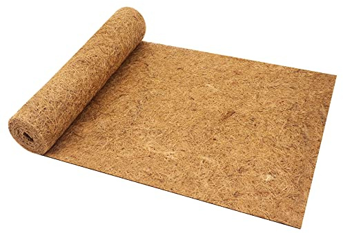 Seahelms Kokosmatte aus 100% Kokosfasern 40cm Breite Rolle Anzuchtmatte ohne Latex Nagerteppich Biologisch Winterschutz für Pflanzen Kälteschutz(2m)