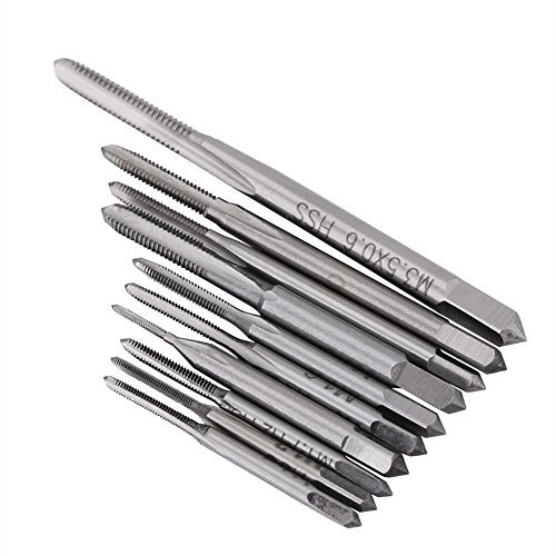 Gewindeschneider Set, 10 Stück Gewindebohrer Set, M1, M1.2, M1.4, M1.6, M1.7, M1.8, M2, M2.5, M3, M3.5 Micro Taps Machine Hand Screw Thread Taps Set