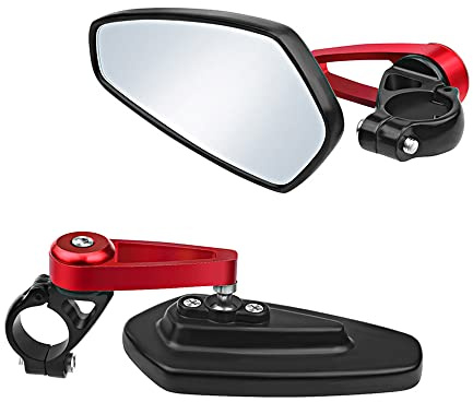 Riloer 7/8 Motorrad Lenkerenden Rückspiegel, Universal Motorrad Aluminium Lenkerendenspiegel Motorradteile