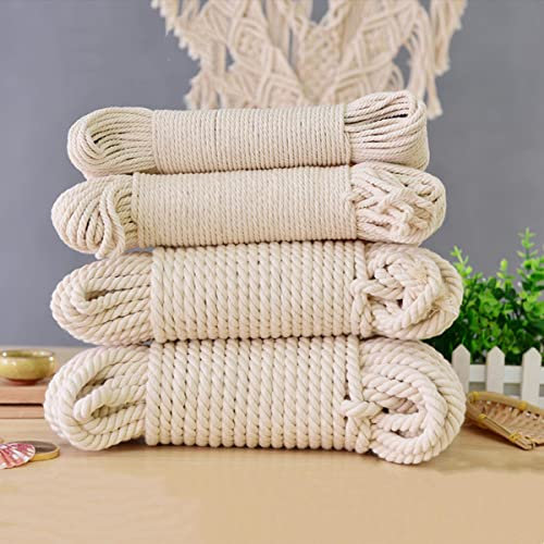 FIZOVER 1–25 m natürliches Baumwollseil, 1,5–20 mm, Makramee-Baumwollkordel, Bindfäden, zum Basteln, Stricken, Weihnachten, Hochzeit, Dekoration, Weiß, 15 mm, 2 Meter