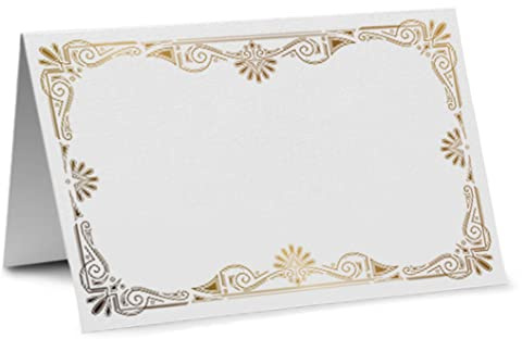 Partycards Tischkarten Geburtstag, Tischkarten Hochzeit, Tischdeko Hochzeit, Hochzeitsdeko Tisch - 50 Stück, Namensschilder, DIN A7, Platzkarten Kommunion, Namenskarten Konfirmation, Taufe