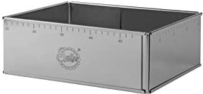 Sallys Telaio da forno – Dimensioni regolabili da 24 x 19 cm a 32 x 46 cm – Altezza 10 cm – Stampo angolare in acciaio inox – con scala – lavabile in lavastoviglie