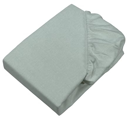 SETEX Feinbiber Spannbettlaken Melange, 140 x 200 cm großes Spannbetttuch, 90% Baumwolle/10% Polyester, Bettlaken in Salbei