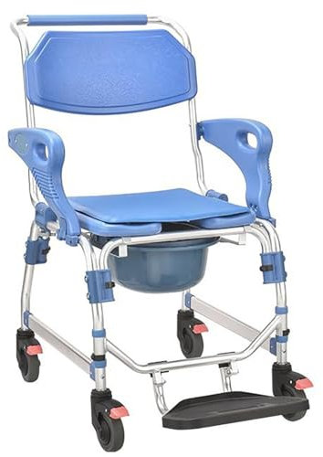 LIBRACTA Toilettenstuhl Fahrbar Duschstuhl Mit Rollen Für Patienten, Senioren, Behinderte Und Schwangere Dusch Und Toilettenstuhl Fahrbar Toilettenstuhl Polster Für Senioren