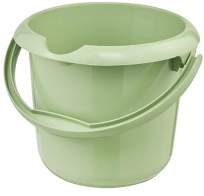 keeeper Eimer mit Ausguss, integrierter Mess-Skala und ergonomischem Griff, 5 l, Mika Eco Line, Grün (Eco Grass Green)