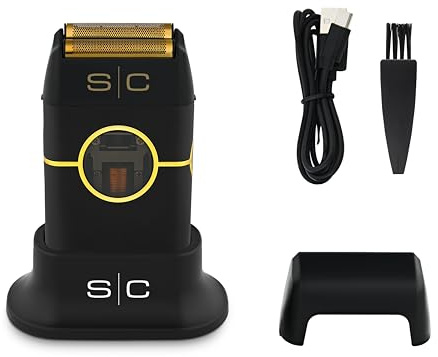 Stylecraft Instinct Elektrischer Bart- und Haarrasierer, Kabelloser Elektrischer Bartrasierer Herren, 150 Min Betrieb, Tragbarer Reiserasierer, USB Typ C Kabel,Stabiles Metallgehäuse (Schwarz)