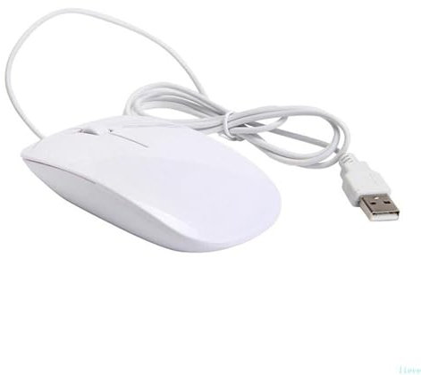 USB 3.0 Wired Slim Optical Mouse, 2.4GHz 3-Button 1600 DPI Ultra Slim For Computer, Windows PC, Desktop, Laptop Gaming Accessories (Simple Mice, White)