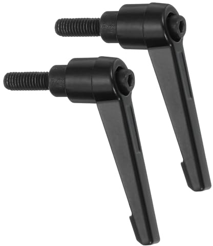 sourcing map 2 Stück M6 x 16 mm verstellbare Knäufe Griff Außengewinde Druckknopf Ratsche Schnellspanner Verriegelung Drehbolzen für Drehmaschinen, Schwarz