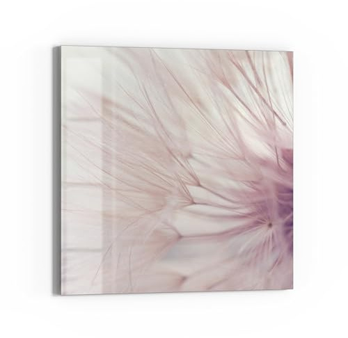 DEQORI Glas-Magnettafel | 30x30 cm cm groß | Motiv Zarte Pusteblume | Memo-Board aus Glas | Magnetboard inkl. Magnete, Stift & Tuch für Küche & Büro | Tafel magnetisch & beschreibbar