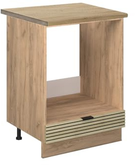 Vicco Herdumbauschrank Fame-Line, Eiche Paneel, 60 cm, AP Eiche, zur Kombination mit weiteren Modulen der Fame-Line Serie