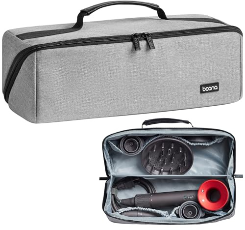 Veki Sac de Rangement Compatible avec Dyson Airwrap Styler et Shark, Étui de Transport de Voyage Portable pour Dyson Supersonic, Sac de Voyage Étanche pour Sèche-Cheveux et Accessoires (Gris Oxford)