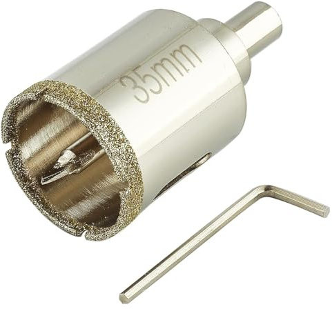 Alrens 35mm Diamantbohrer Diamantbohrkrone Lochsäge mit Zentrierbohrer für lochschneider spüle, Glasbohrer mit Diamant-Beschichtung Kohlenstoffstahl, bohrer zum glasbohrer Diamant Fliesenbohrer