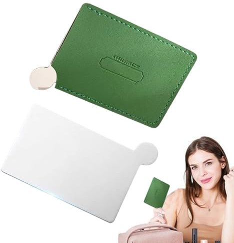 Petits Miroirs En Acier Pour Sacs À Main - Miroir De Sac À Main De Maquillage En Acier Inoxydable | Miroir De Maquillage Compact Avec Étui En Cuir | Miroir De Maquillage De Voyage Incassable | Petits