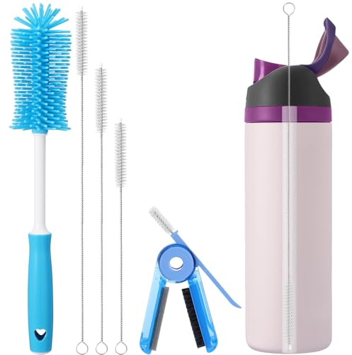 Palksky Water Bottle Cleaning Kit, Brush and Straw Cleaner for Owala, 5 PCS